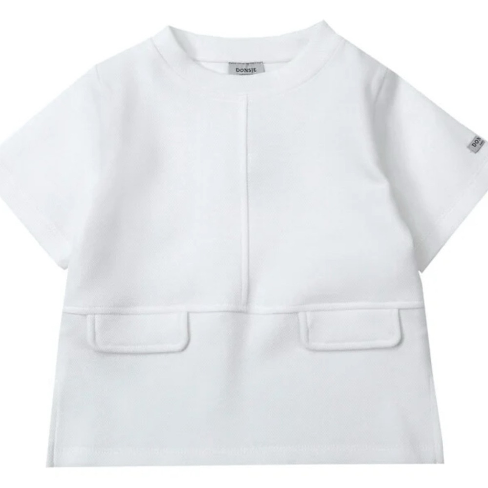 DONSJE AMSTERDAM
Fernant Crew Neck 2-Pocket Panel T-Shirt, Off-White size 7-8